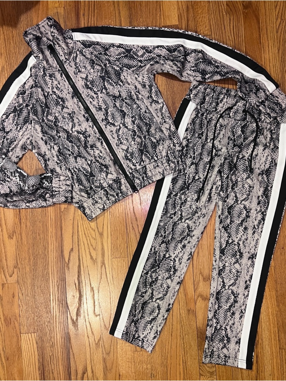 Pam & Gela Snake Print Track Jacket & Pants Set